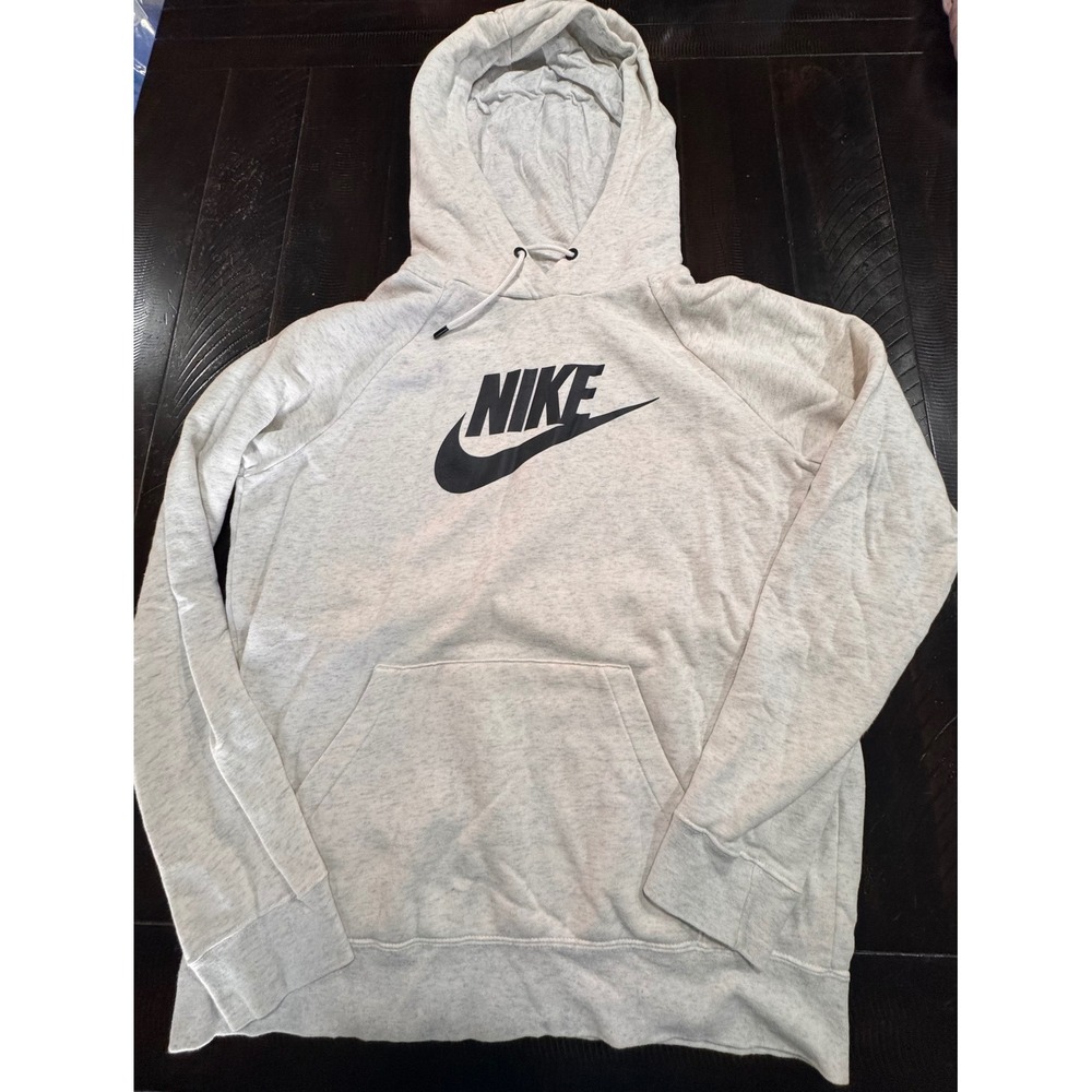 Nike Womens Sportswear Essential Hoodie Grey Heather Futura Logo Medium